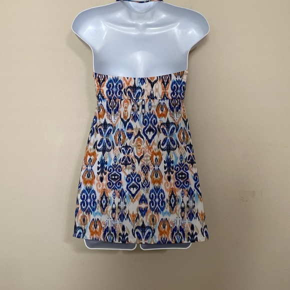 Garnet Hill Muilticolor Ikat Print Swim Dress 6 Overlay Bathing Suit - Picture 5 of 10